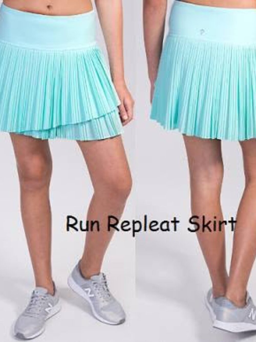 Ivivva Girl by Lululemon 🍋Aqua Pleated Layered Skater Tennis Skirt size 10 - Picture 2 of 12